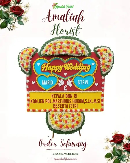 Papan Bunga Pernikahan Sayana